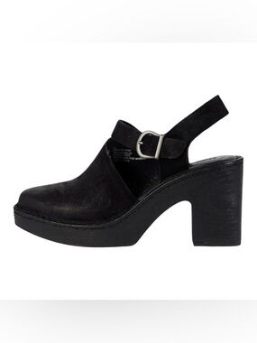 Born Women's Devlyn Black Distressed Suede Platform Boho Chic Clogs Size 9M